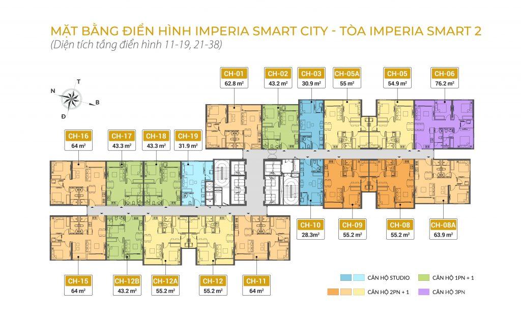 Mặt bằng tầng tòa nhà Imperia Smart City