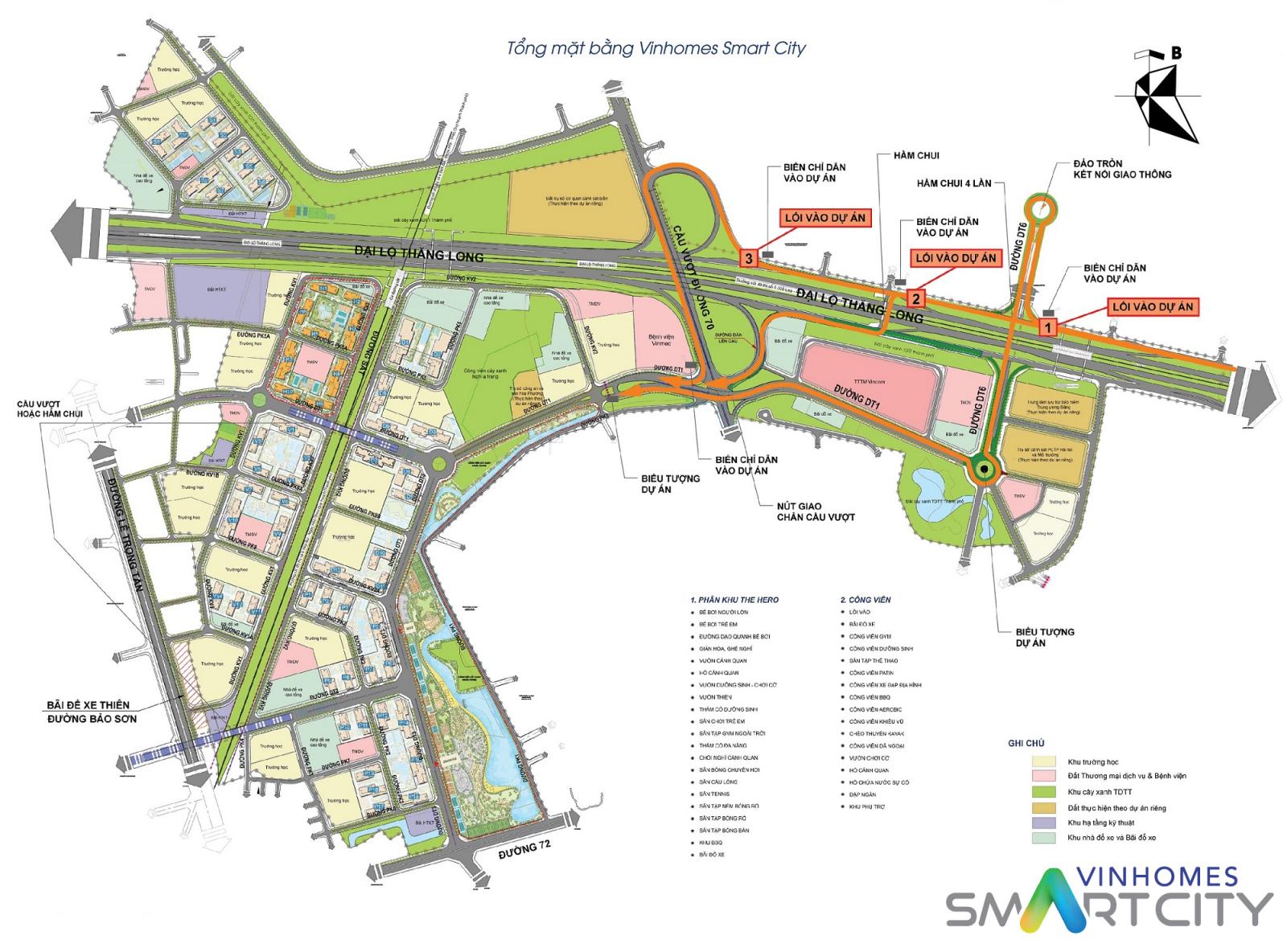 Sơ đồ vị trí dự án khu đô thị Vinhomes Smart City 1